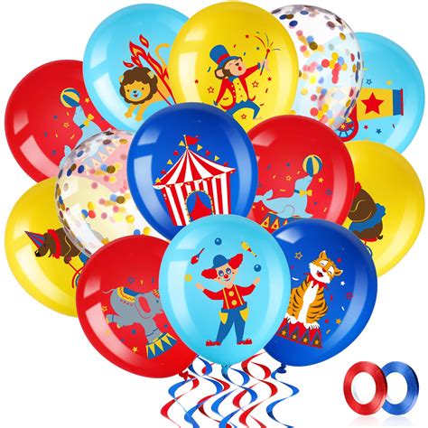 Buy 60 Pack Carnival Theme Party Balloons Decorations,12 Inch Circus ...