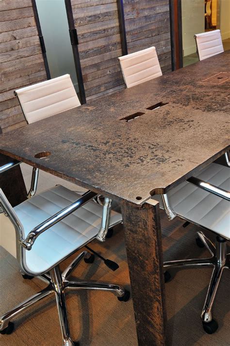 raw steel desk top Steel Desk, Modern Office Design, Raw Steel, Rustic ...