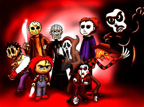 Horror Movie Slashers Crossover (Colored) by JIMENOPOLIX on DeviantArt