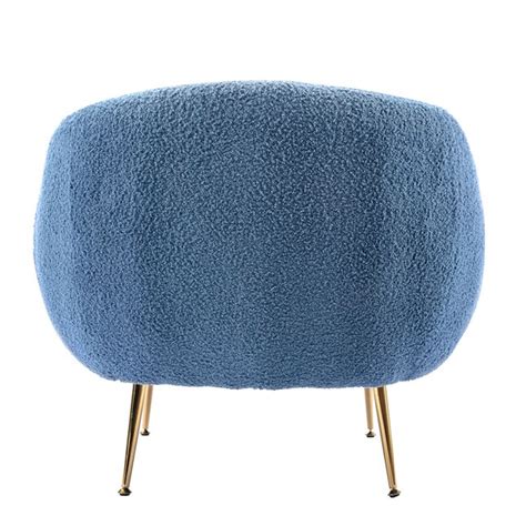 ModernLuxe Casual Dark Blue Velvet Barrel Chair L-WF287096AAA at Lowes.com