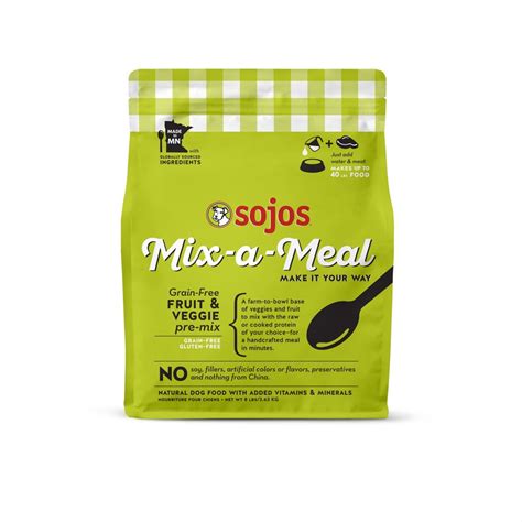 Sojos Mix-A-Meal Fruit & Veggie Pre-Mix Grain-Free Dog Food, 8 Pound ...