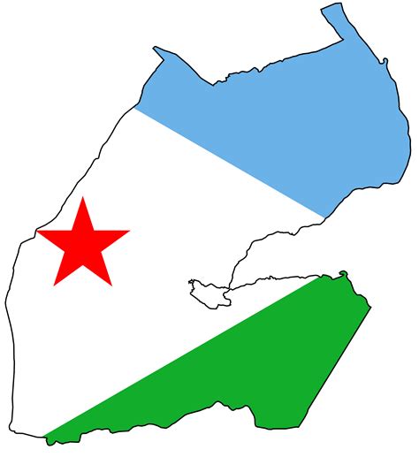 Djibouti Flag Map - Mapsof.net in 2020 | Djibouti flag, Djibouti, Map