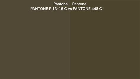 Pantone P 13-16 C vs PANTONE 448 C side by side comparison