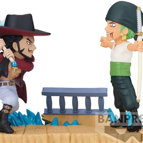 One Piece Roronoa Zoro vs Dracule Mihawk World Collectable Figure Log Stories Mini-Figure