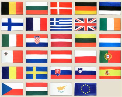 Kit de 28 + 1 drapeaux européens pas chers - 60 x 90 cm