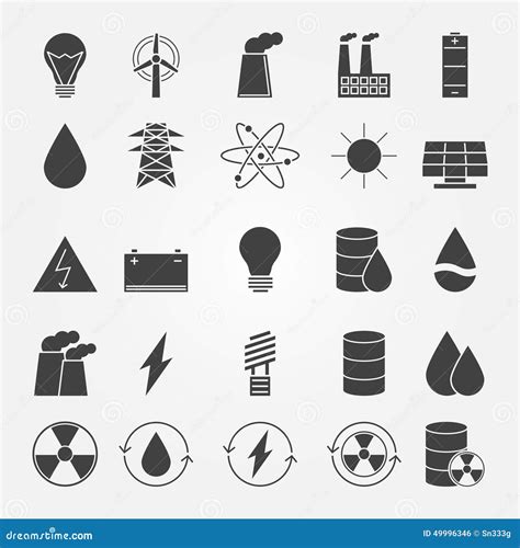 Energy Vector Industry Icon Set Stock Vector - Illustration of bulb, vector: 49996346