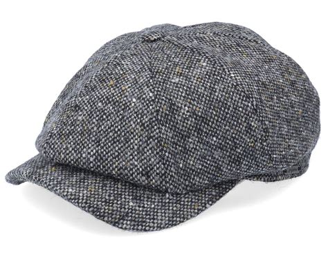 Newsboy Classic Cap Dark Grey Melange Flat Cap - Wigéns caps | Hatstore ...