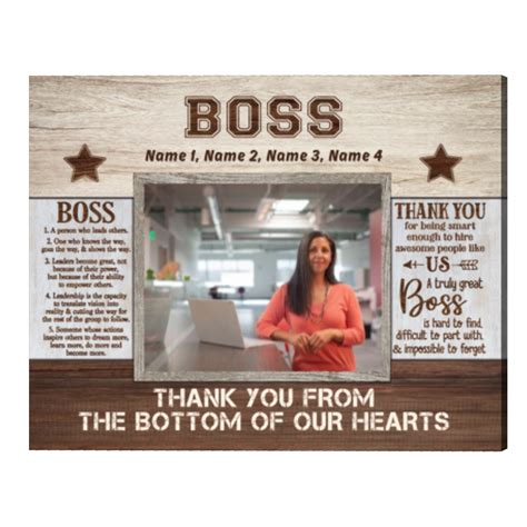 Personalized Thank You Gifts For Boss Photo Canvas, Boss Birthday Gift ...