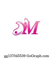 10 Letter M Colorful Feminine Logo Design Vector Clip Art | Royalty Free - GoGraph