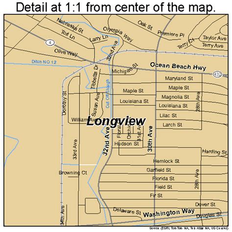 Longview Washington Street Map 5340245