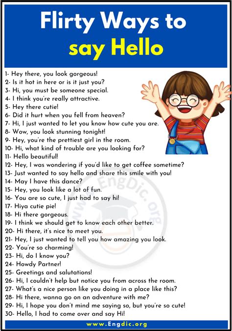 100+ Flirty & Funny Ways To Say Hello - EngDic