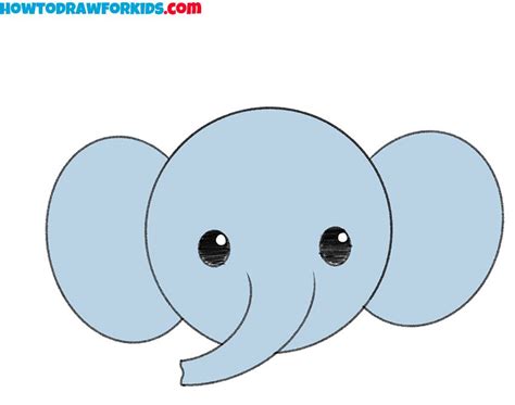 How to Draw an Elephant Face for Kindergarten - Easy Drawing Tutorial ...