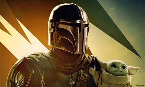 The Mandalorian (Din Djarin) and Grogu from The Mandalorian 4K wallpaper download