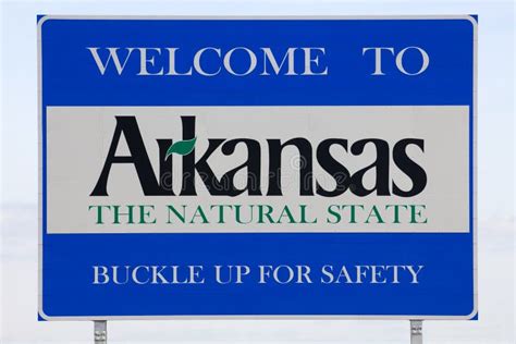 Welcome to Arkansas sign stock image. Image of transportation - 51212783