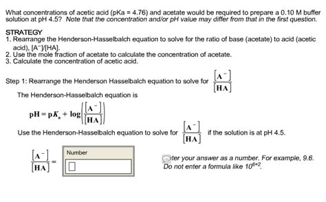 Solved What concentrations of acetic acid (pKa = 4.76) and | Chegg.com