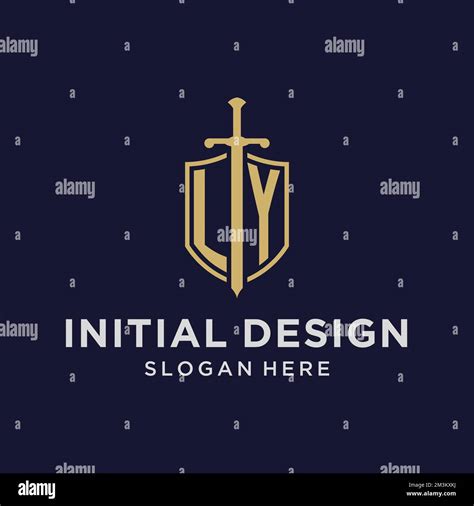 LY logo initial monogram with shield and sword design ideas Stock Vector Image & Art - Alamy