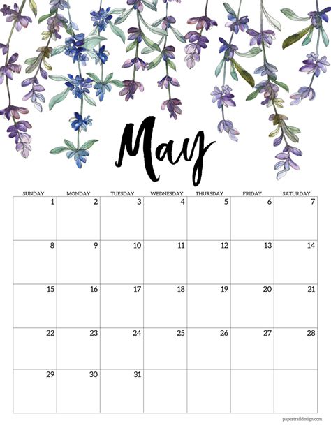 2022 Free Printable Calendar – Floral - Paper Trail Design