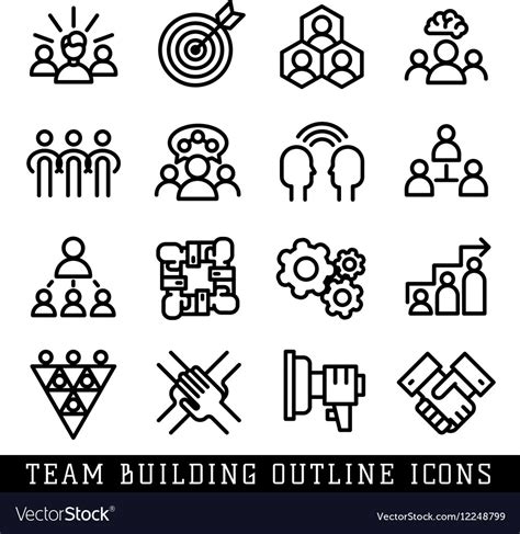 Team building icons Royalty Free Vector Image - VectorStock