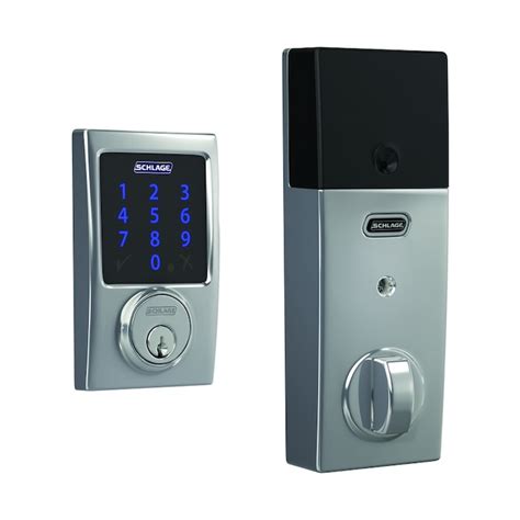 Schlage BE469 Connect Century Polished Chrome Single-Cylinder Deadbolt 1-Cylinder Electronic ...