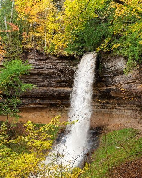 Munising Falls after heavy rain | Beautiful places nature, Michigan waterfalls, Waterfall photo