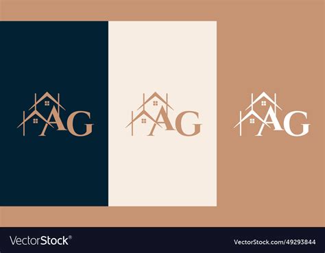 Ag logo with a home form element Royalty Free Vector Image