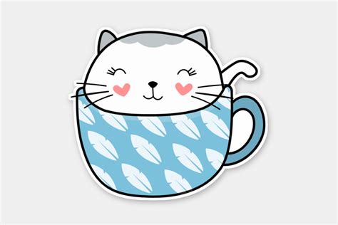 Cat in a Coffee Cup Graphic by cutecat · Creative Fabrica