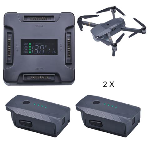 2Pcs 3830mAh DJI Mavic Pro Replacement Battery + LCD 4 in1 Battery ...