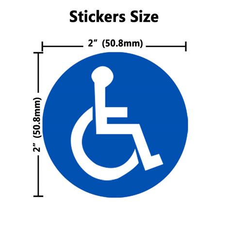 Disabled Wheelchair Symbol Labels | Handicap Signs Stickers 2 inch ...