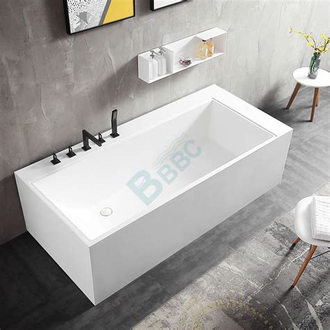 Square Solid surface free-standing Bathtub