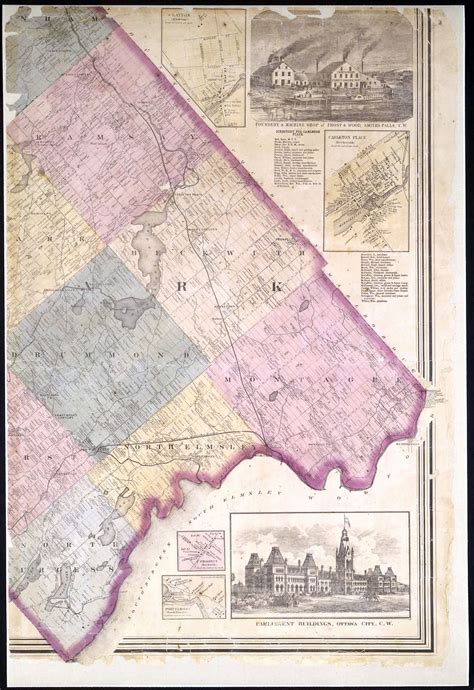 Perth & District Historical Society - 1863 Map of Lanark County - east side