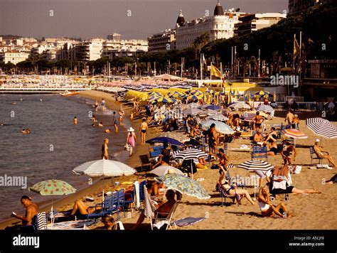 Cannes France Beach on the Cannes Riviera Stock Photo - Alamy