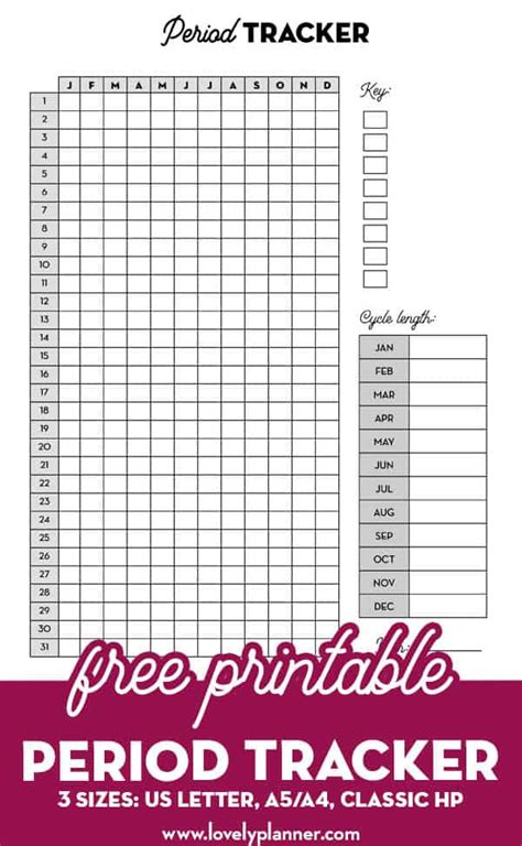 Period Tracker Menstrual Cycle Tracker Printable INSTANT DOWNLOAD ...