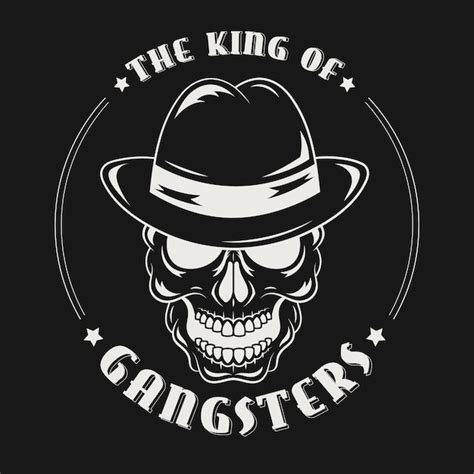 Mafia skull logo character with hat | Free Vector