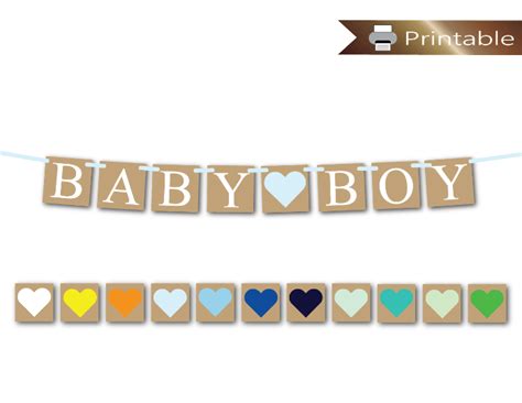 Printable Rustic Baby Boy Banner - DIY Baby Shower Decor & Gender ...