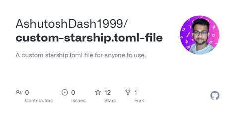 GitHub - AshutoshDash1999/custom-starship.toml-file: A custom starship ...