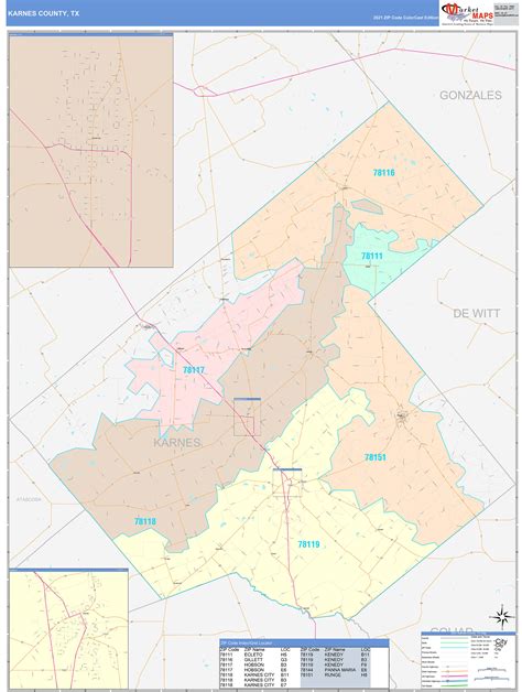 Karnes County, TX Wall Map Color Cast Style by MarketMAPS