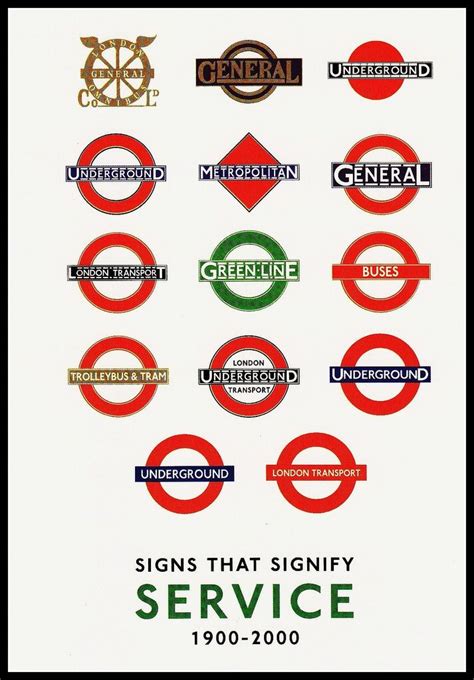 London transport 1900 - 2000 Signs that signify Service | London transport, London underground ...