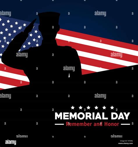 memorial day celebration of soldier with usa flag Stock Vector Image ...