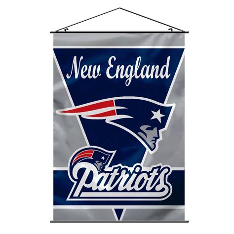 New England Patriots Wall Banner w/ Hanger String Blue & Silver