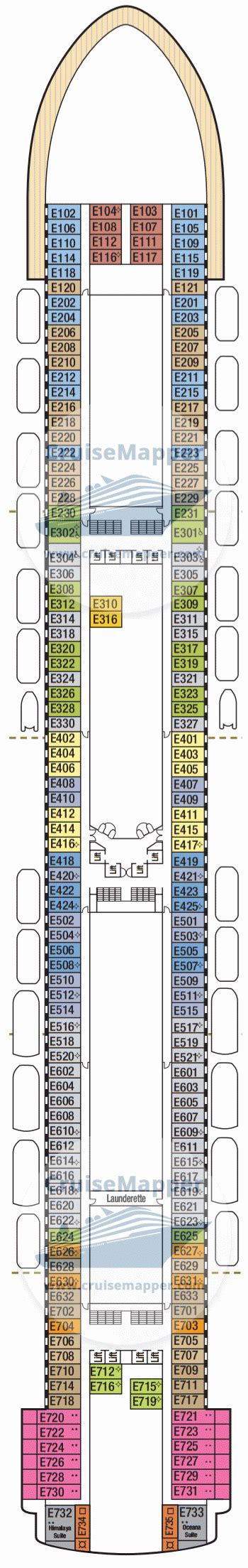 Ventura deck 8 plan | CruiseMapper