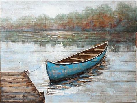 Blue Canoe Painting (With images) | Blue canoe, Boat paint, Lake house