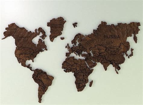 high resolution realistic wooden world map 3d model 3D model | CGTrader