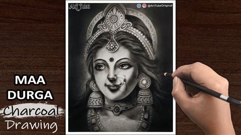 Durga Maa Charcoal Drawing | DURGA PUJA Special | Goddess Durga drawing ...