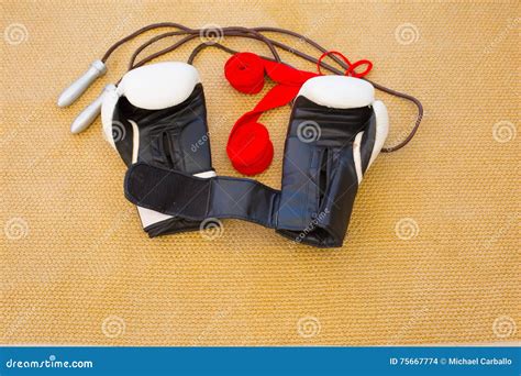 Boxing equipments stock photo. Image of fitness, jumprope - 75667774