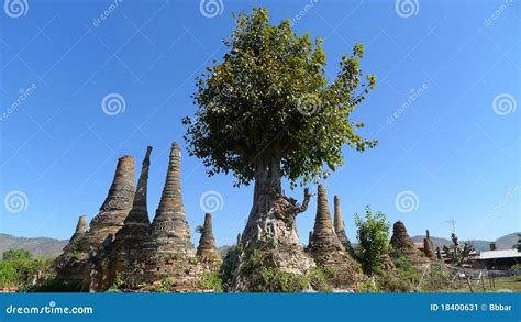 Landscape in Myanmar stock image. Image of blue, pagoda - 18400631