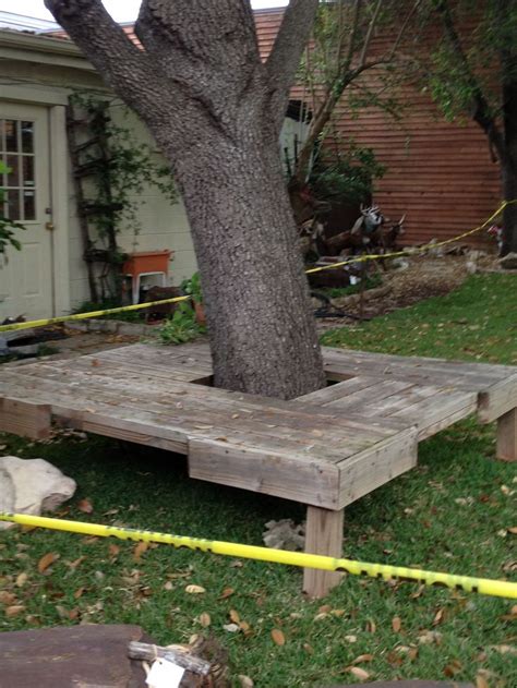 bench around tree | bench | outside living area | diy bench around tree ...