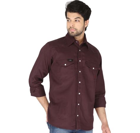 Forge Fr Men's Solid Burgundy Long Sleeve Shirt – FORGE FR