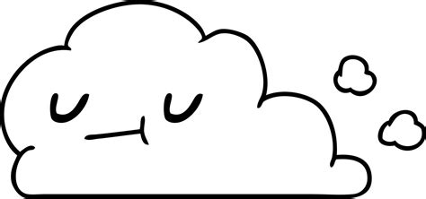 line drawing of kawaii happy cloud 11765456 Vector Art at Vecteezy