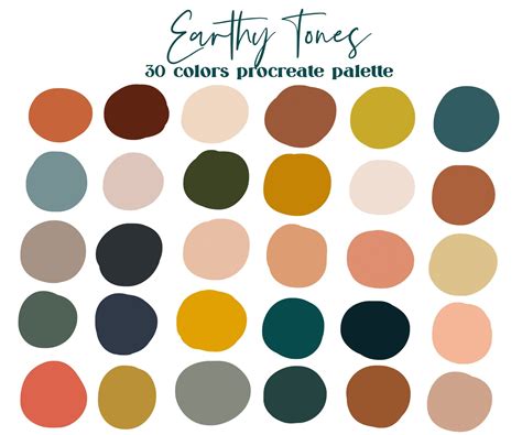 Earthy Tones Procreate Color Palette / Ipad Procreate Swatches / Instant Download | Earthy color ...
