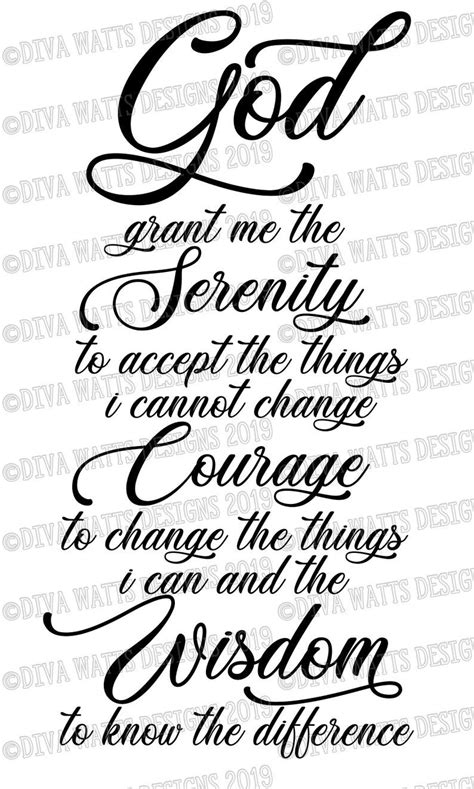 Serenity Prayer Tattoo Stencil